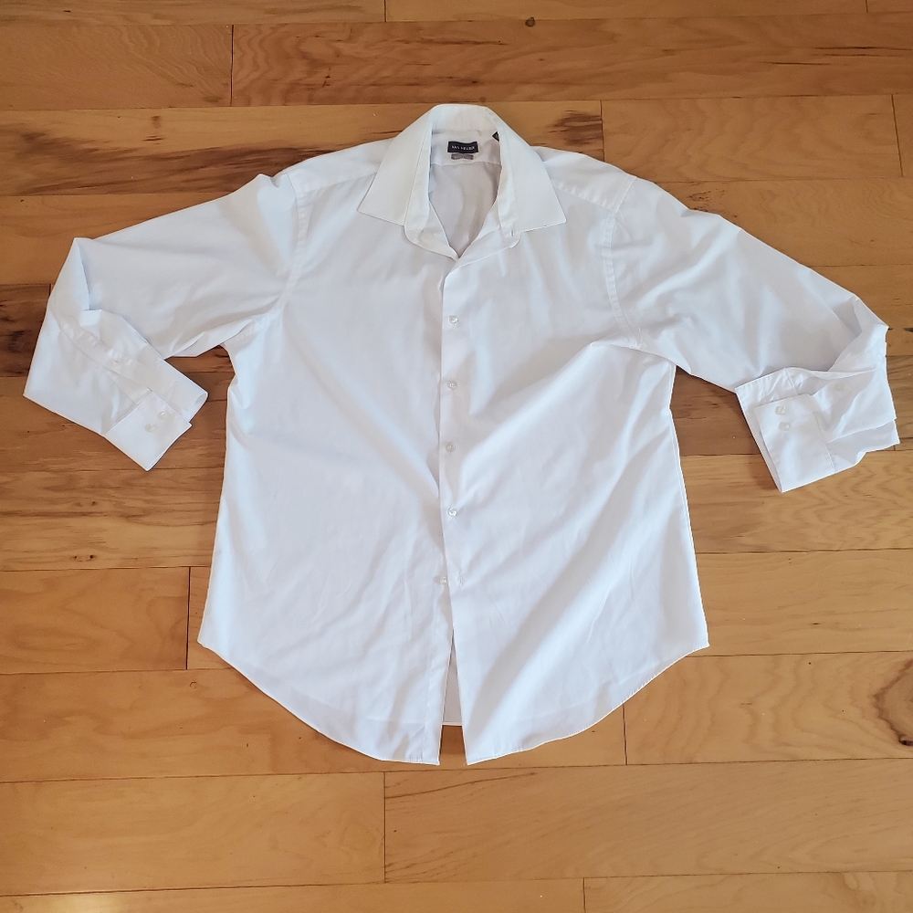 Van Heusen White Dress Shirt Fitted Men's XL 17 34/35